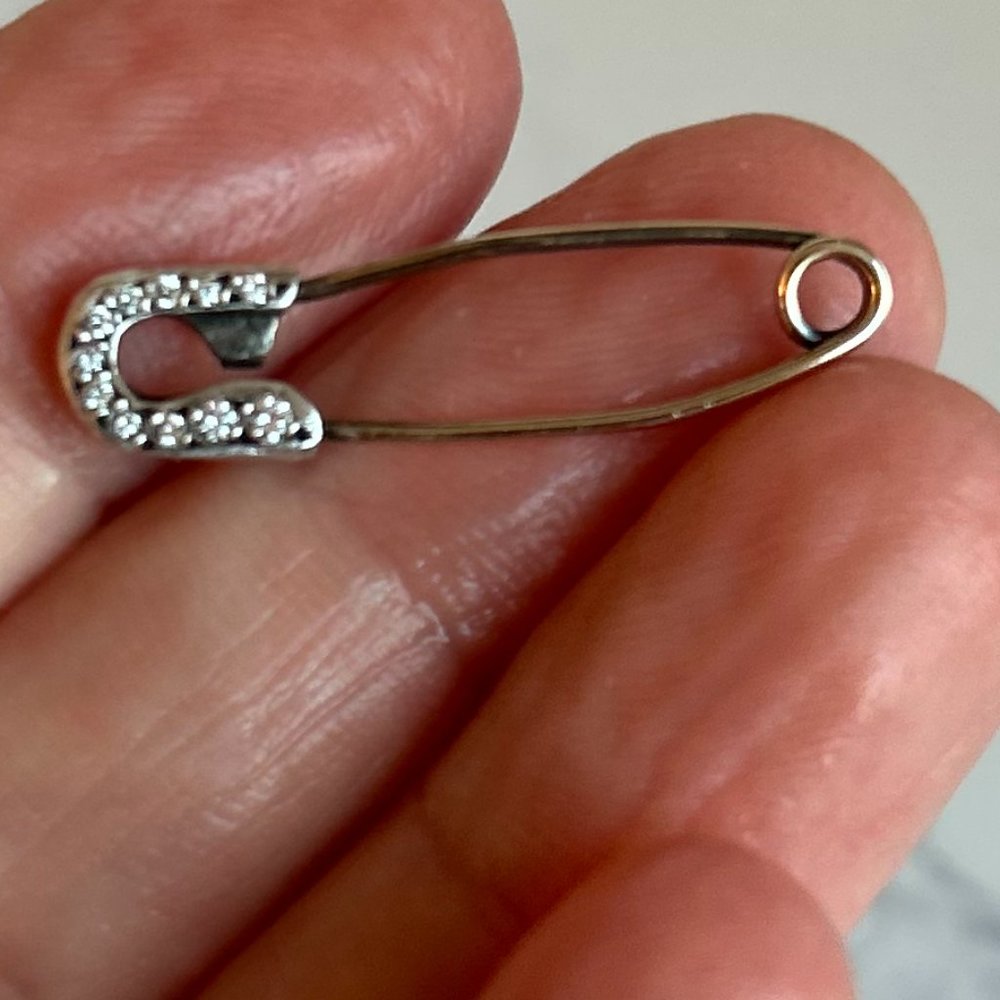 chrome hearts sterling silver and diamond safety pin